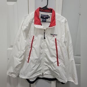 Vintage Polo Sport Ralph Lauren White Windbreaker Size Large